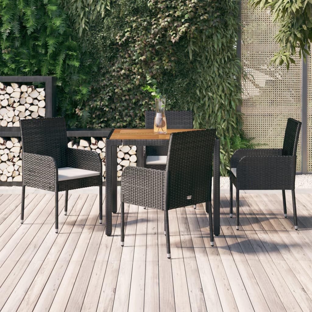 Salon de jardin en rotin synthétique haut de gamme avec bois d'acacia