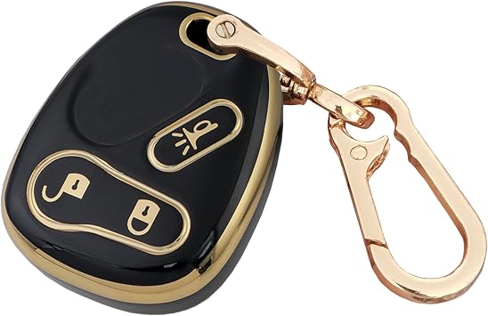 for Chevrolet Key Fob Cover Smart Key Shell Fit for Chevy Avalanche Equinox Silverado SSR Suburban Tahoe / GMC Sierra Yukon / Hummer H2 / Pontiac Torrent / Saturn Vue for Chevy-A-Black