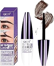 Easy Peel-Off Eyebrow Gel Tint Kit – Waterproof, Sweatproof Brown Brow Gel for Flawless Salon-Quality Brows in Minutes – Natural-Looking, Long-Lasting Peel-Off Eyebrow Tint (Dark Brown, 1)