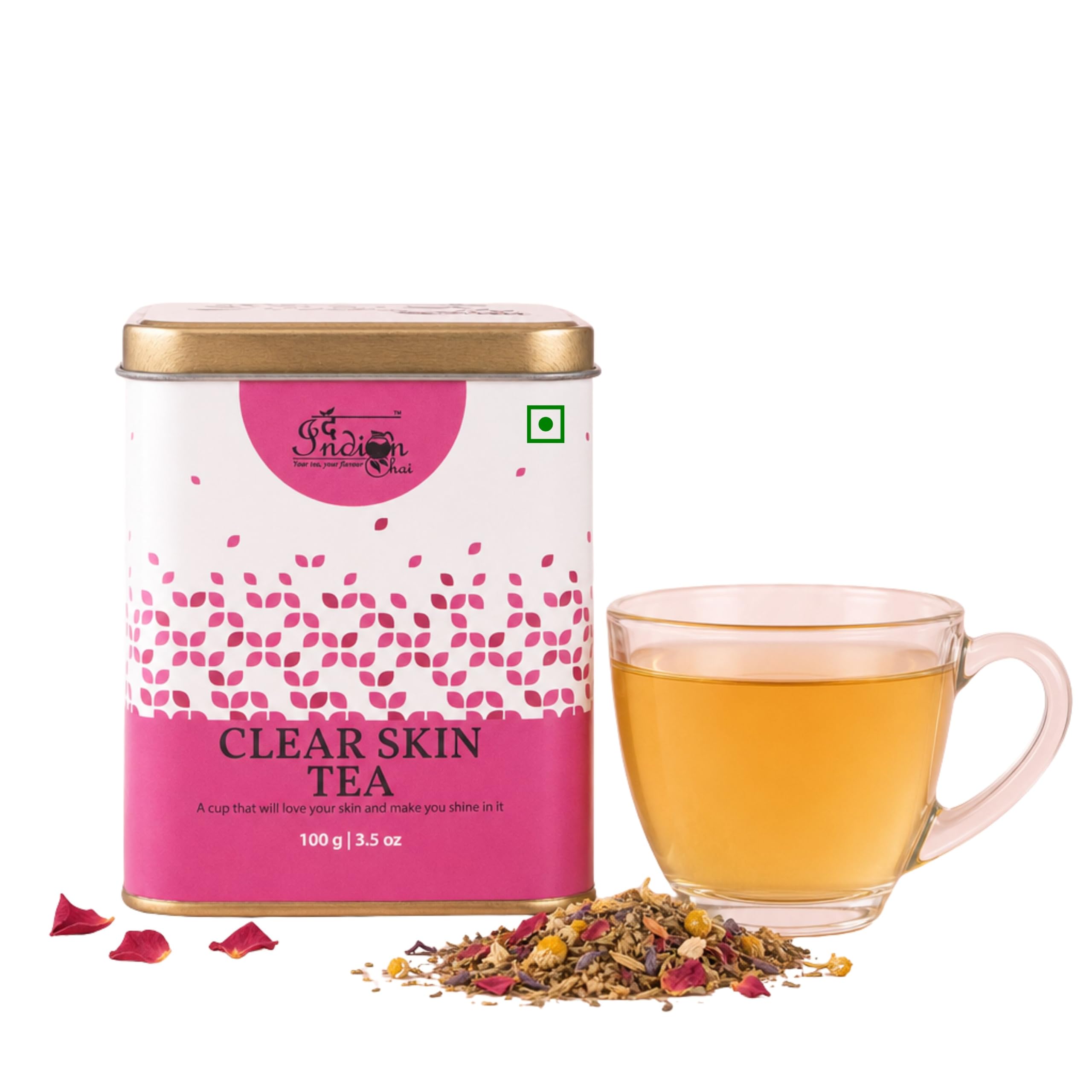 The Indian Chai - Clear Skin Tea 100g with Rose, Chamomile, Lavender Sage for Skin Glow, Natural Beauty Enhancer Herbal Tea-image-40