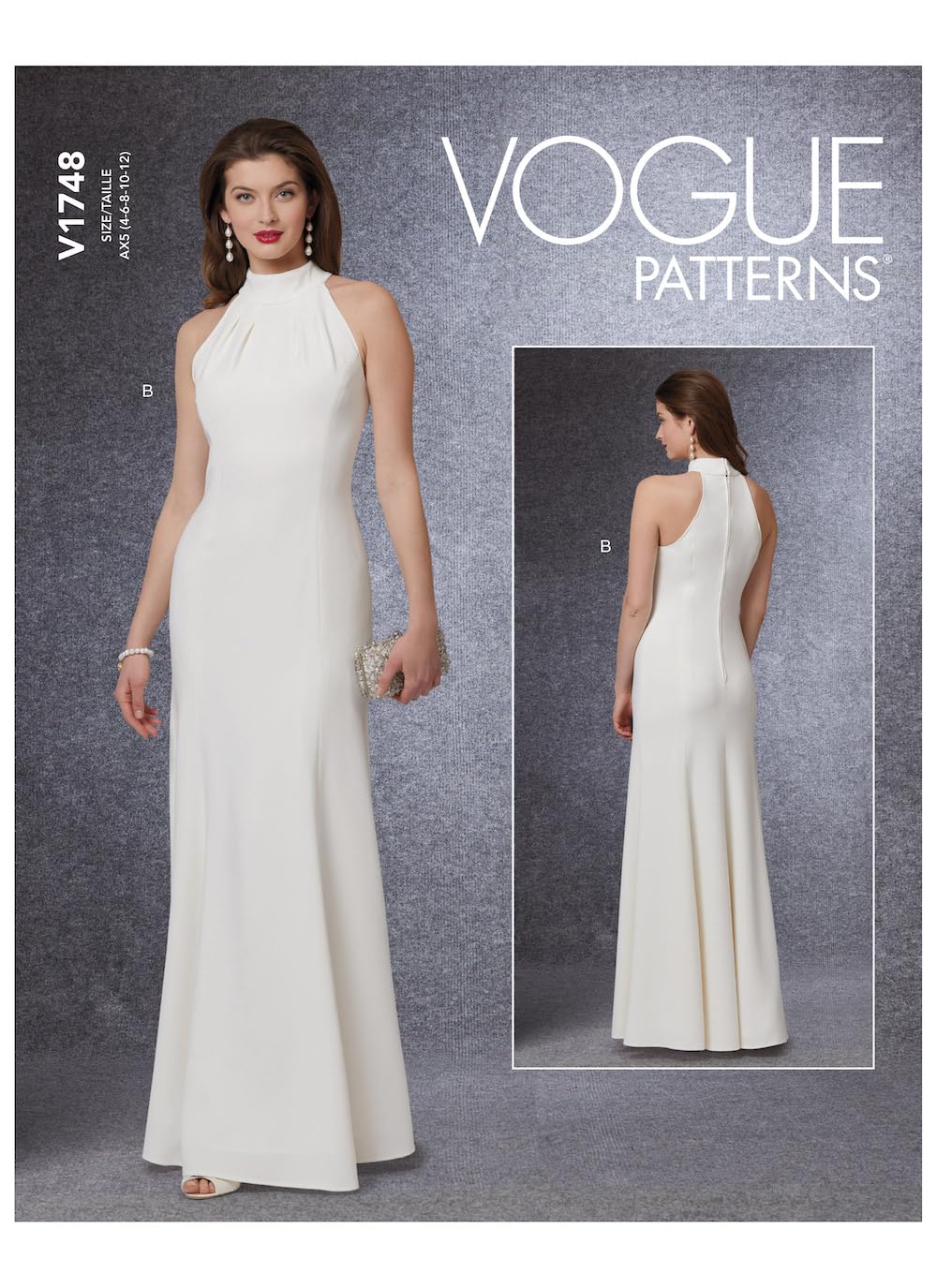 Vogue Patterns V1748AX5 Patrons de couture pour femme Blanc Taille 54 à 40