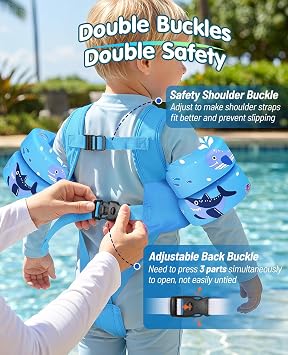 HeySplash Toddler Swim Vest, Toddler Pool Floaties with Adjustable Strap