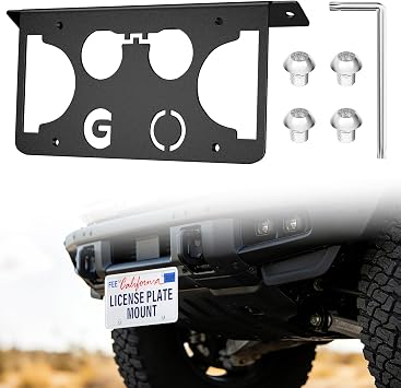 License Plate Holder Fits Ford Bronco 2021-2024 | Heavy Duty Modular Bumper Only, Front Bumper License Plate Mount Bracket,Durable Front Plate Frame,Anti-Theft Screws Included