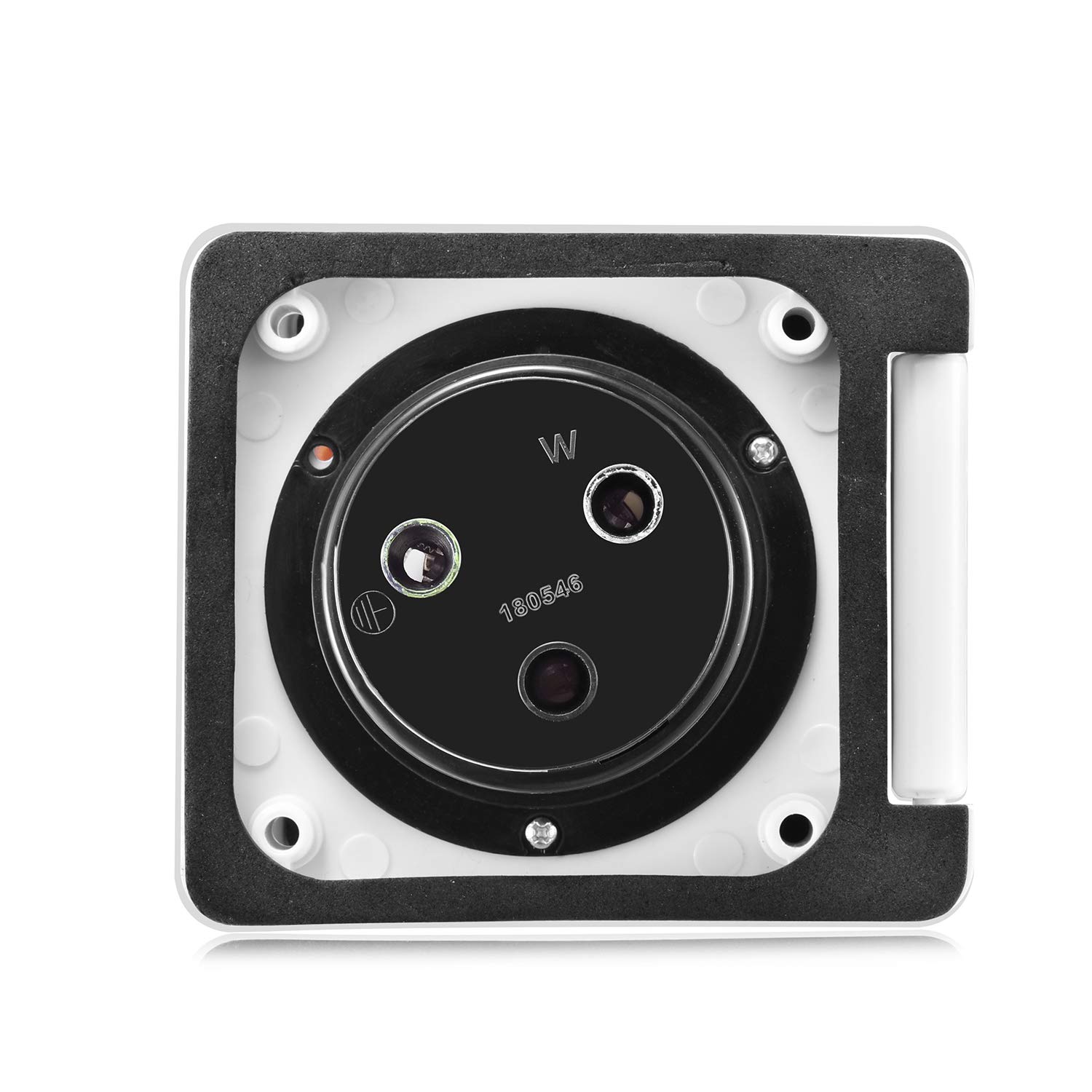ETL Listed 30 Amp Shore Power Inlet, NEMA L5-30P Twist Lock RV Plug with Waterproof Cover - Flange Mount Receptacle for RV, Camper, Boat, Trailer, 125V，White