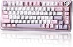 YUNZII B75 PRO Wireless Mechanical Keyboard,75% Layout with Knob,Hot Swap Gasket Custom Structure,Creamy Pre-lubed Switches,RGB Backlit,Bluetooth/Type-C/2.4G for Win/Mac(Cocoa Cream V2 Switch,Purple)