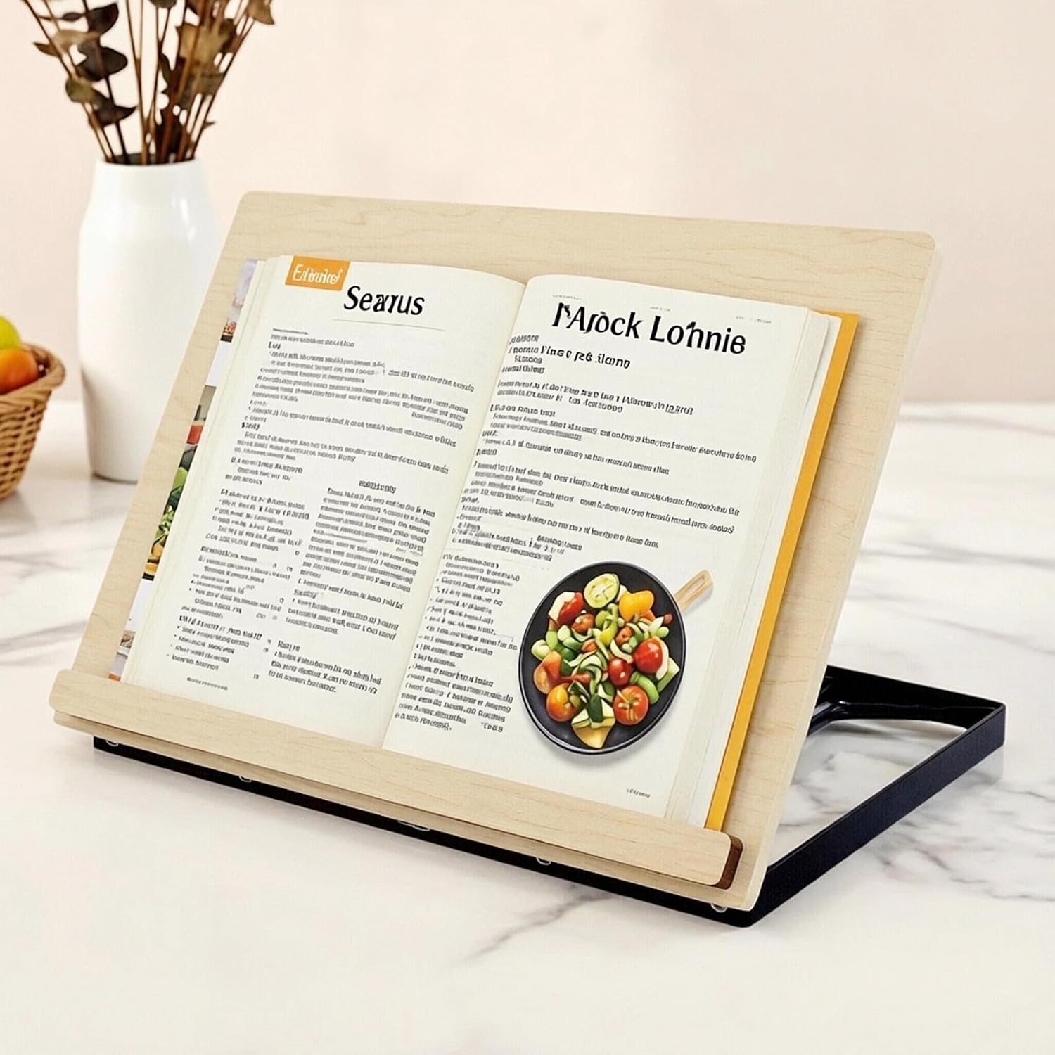 Wood Desktop Book Stand for Reading,Angle Adjustable