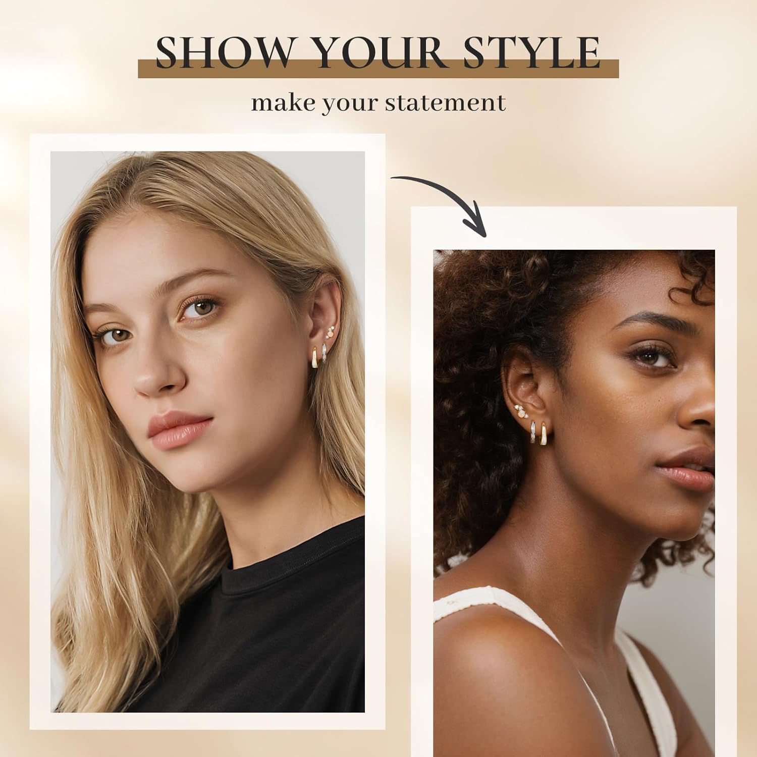 Opal Earrings Set for Women, Christmas Gift for Her, Sterling Silver | 14K Gold Plated, Hypoallergenic S925 Hoop Stud Earrings for Women with Sensitive Ears, Dainty earring Stacks—Trendy Opal Jewelry 2025 - Image 5