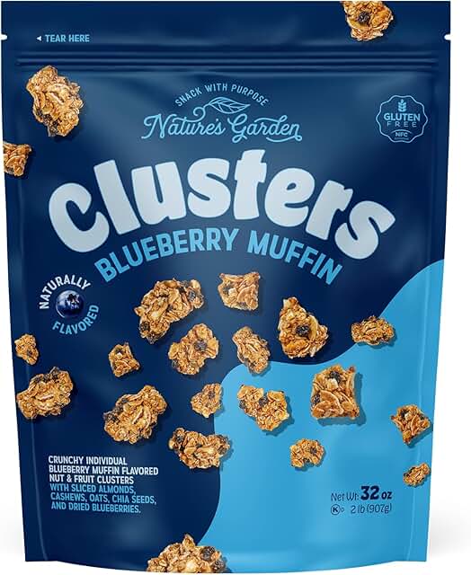 Nature’s Garden Blueberry Muffin Clusters, 32oz Pouch – Big Chunky Nut &...