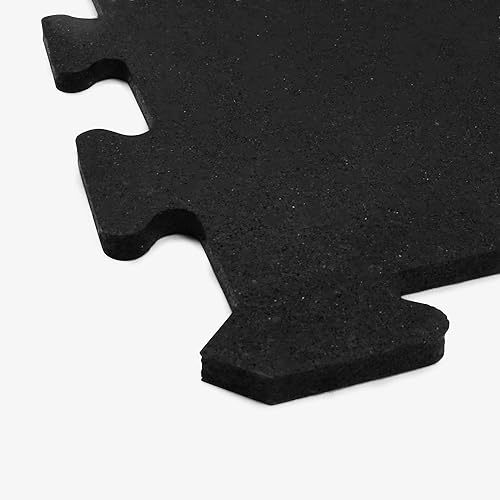 Miniatura 6 de Baldosa de goma IncStores robusta de 8mm, (baldosas de 58x58cmkit de piezas para el suelo) tatami de gimnasio de goma entrelazado, para suelos de