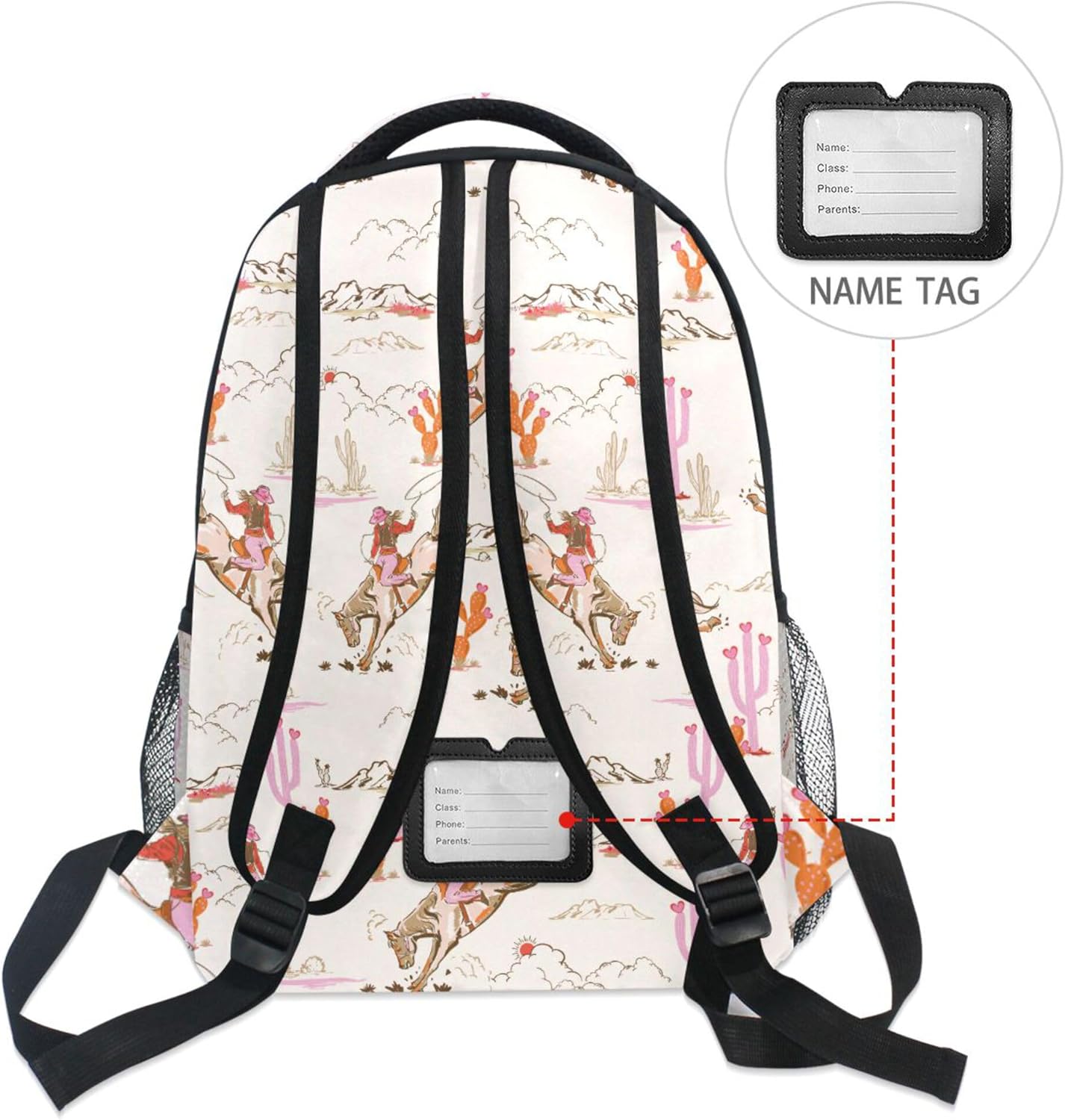 Fisyme Cowgirl Western American Laptop Backpack Bag Bookbag Casual Travel Hiking Computer Notebooks Daypacks