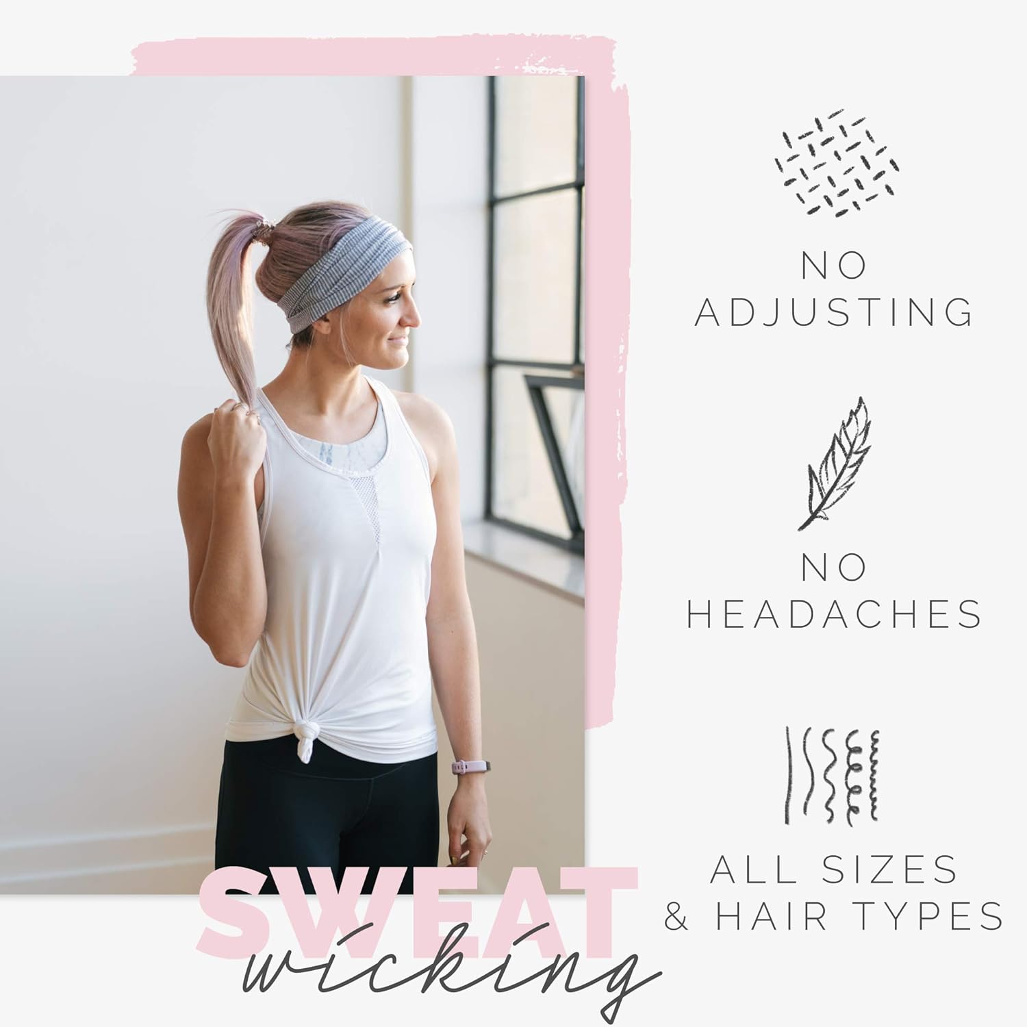 Maven Thread 4" Wide Workout Headbands for Women (2 Pack) – Non-Slip Sweatbands for Gym, Running & Yoga - Image 4