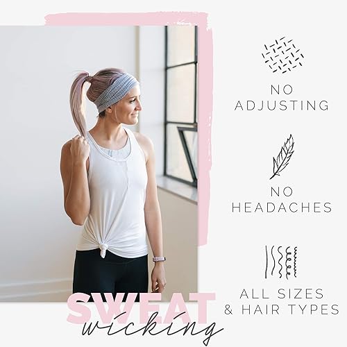 Miniatura 86 de Maven Thread 4" Wide Workout Headbands for Women – Non-Slip Sweatbands for Gym, Running & Yoga Urbano