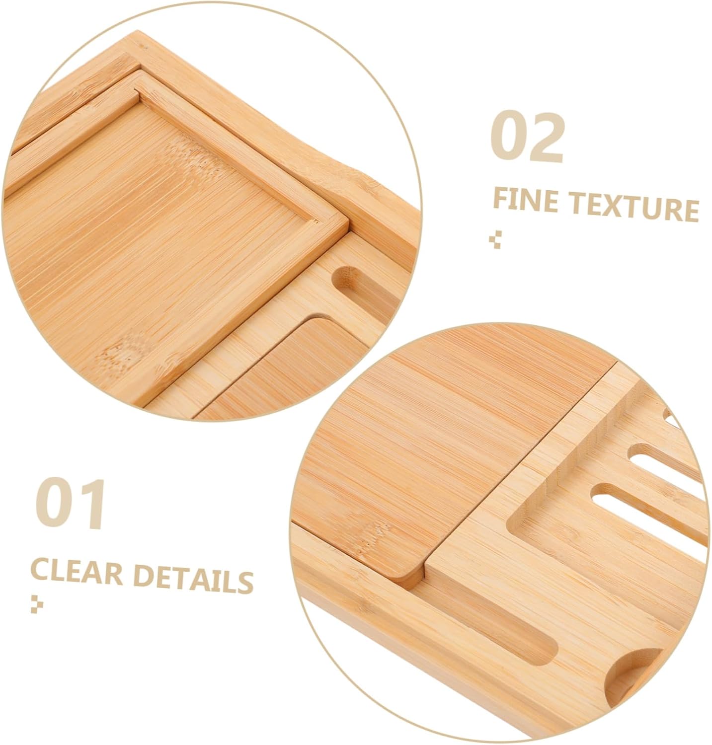 VOSAREA Adjustable Bath Tub Tray Multi-Function Extendable Organizer with Phone Stand Design for Convenient Bathroom Storage and Tidy Bathtubs