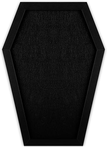 Tablero de anuncios de fieltro de ataúd, tablero de anuncios de decoración gótica para mesa o pared, tablero de mensajes de ataúd con alfileres,