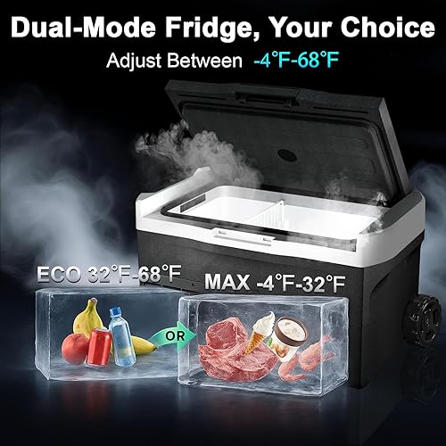 Miniatura 2 de Refrigerador portátil de 12 voltios, enfriador eléctrico de 32 cuartos (30 L), 1224 V CC y 110-240 V CA, congelador portátil de modo dual de -4   68