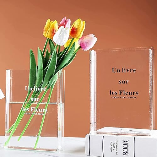 Miniatura 3 de Florero para flores, jarrones transparentes, jarrones acrílicos para flores, florero único, bonito jarrón para decoración de estantería, decoración