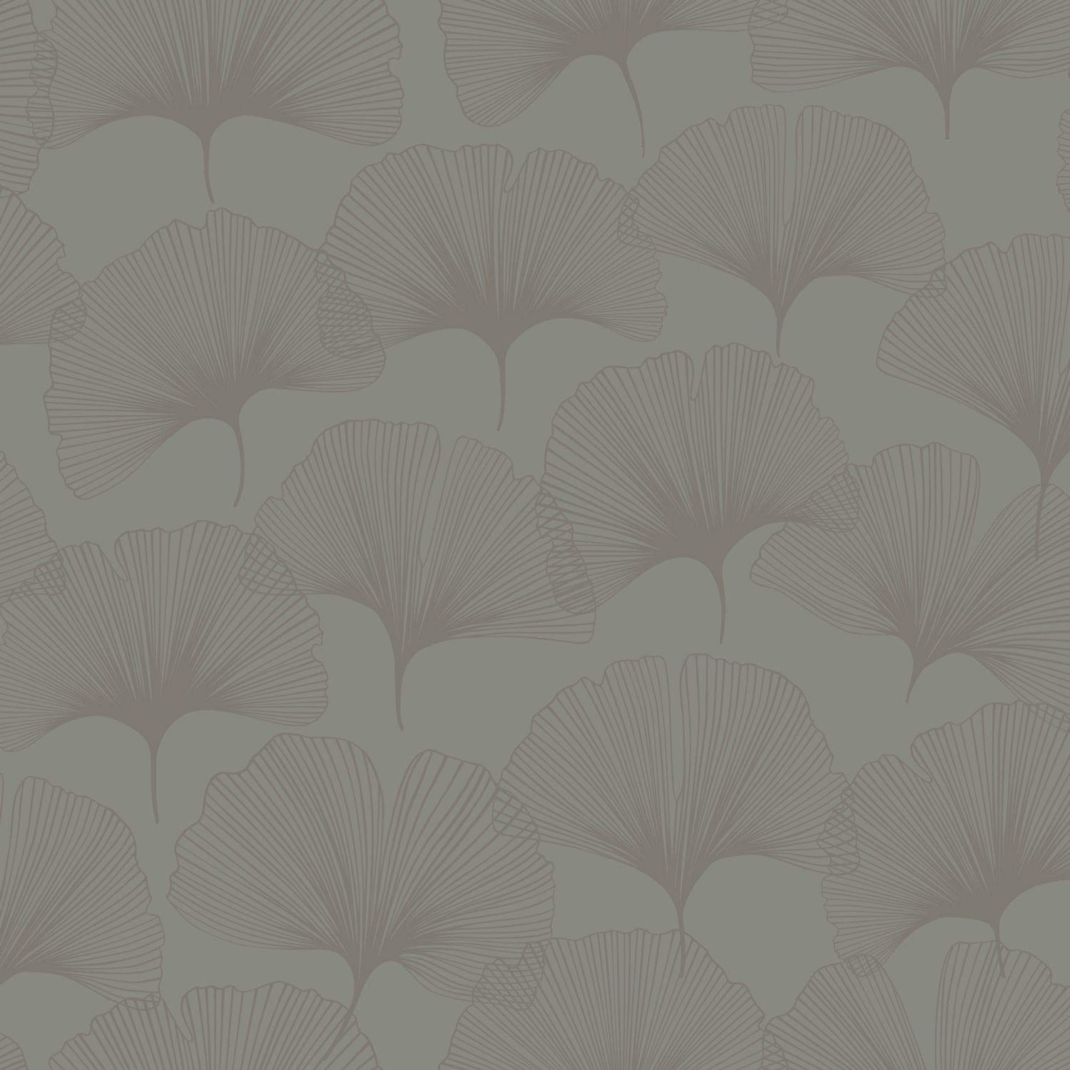 Origin Wallcoverings Tapeta liście miłorzębu ciepłej szarości 53 cm x 10.05 m