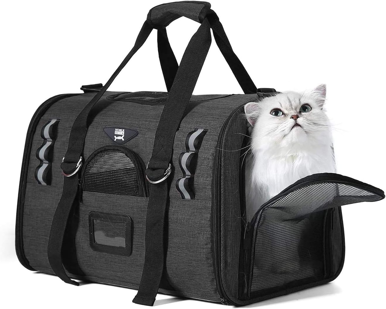 NOBLE DUCK Cat Carriers Dog Carrier Pet Carrier for Small Medium Cats Dogs Puppies of 12 Lbs (Black)
