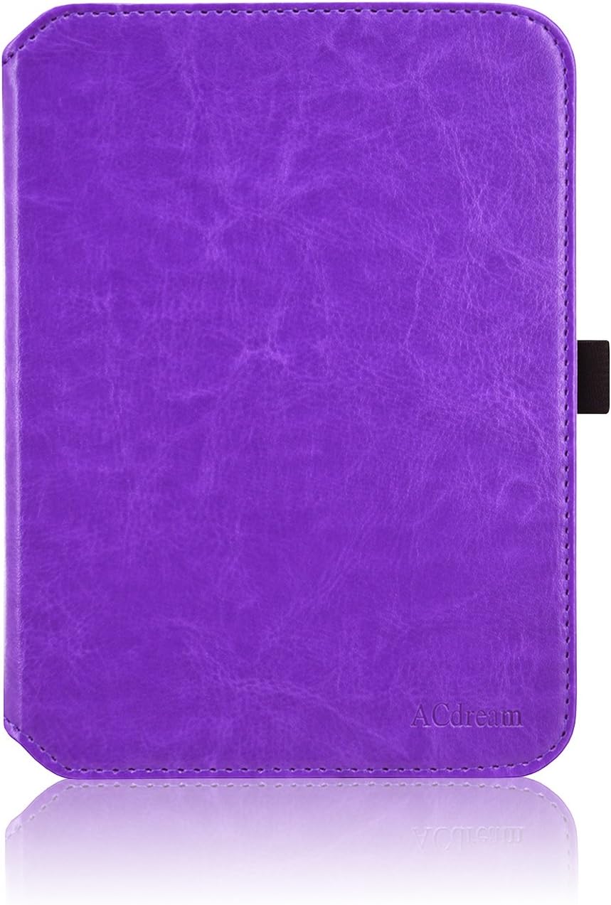 ACdream Nook GlowLight 3 Case, Folio Premium Leather Ereader Cover Case for Barnes & Noble Nook GlowLight 3 (2017 Release), (Dark Purple)