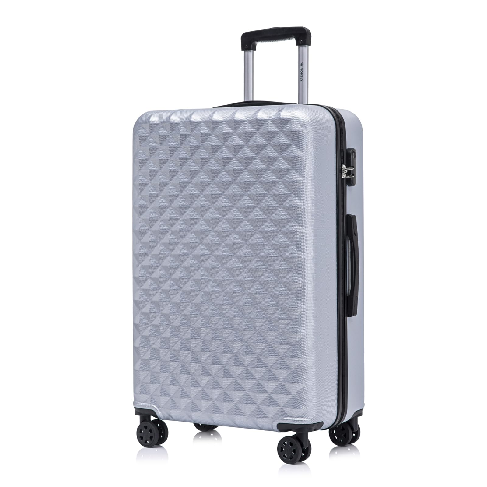 YONSLY Trolley Koffer Set, Reisekoffer, Rollkoffer Handgepäck, Kabinkoffer Suitcase, Gepäckset mit 360° Rollen, Hartschalenreisekoffer, Zahlenschloss, Gummigriff