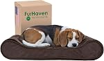 FurHaven Pet Lit de chien Orthopédie Ultra Plush Luxe Lounner Chien de lit pour animaux & Chats, Gray, Jumbo