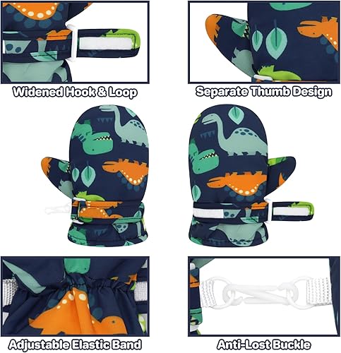 Miniatura 5 de qikqik Guantes impermeables para niños pequeños guantes de invierno para bebés guantes de invierno para bebés guantes de invierno para bebés guantes