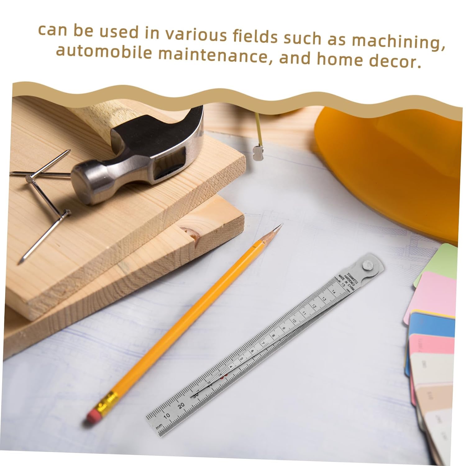 Ruler Feeler Gauge Steel Ruler Centimeters Precision Gap Measuring Tool