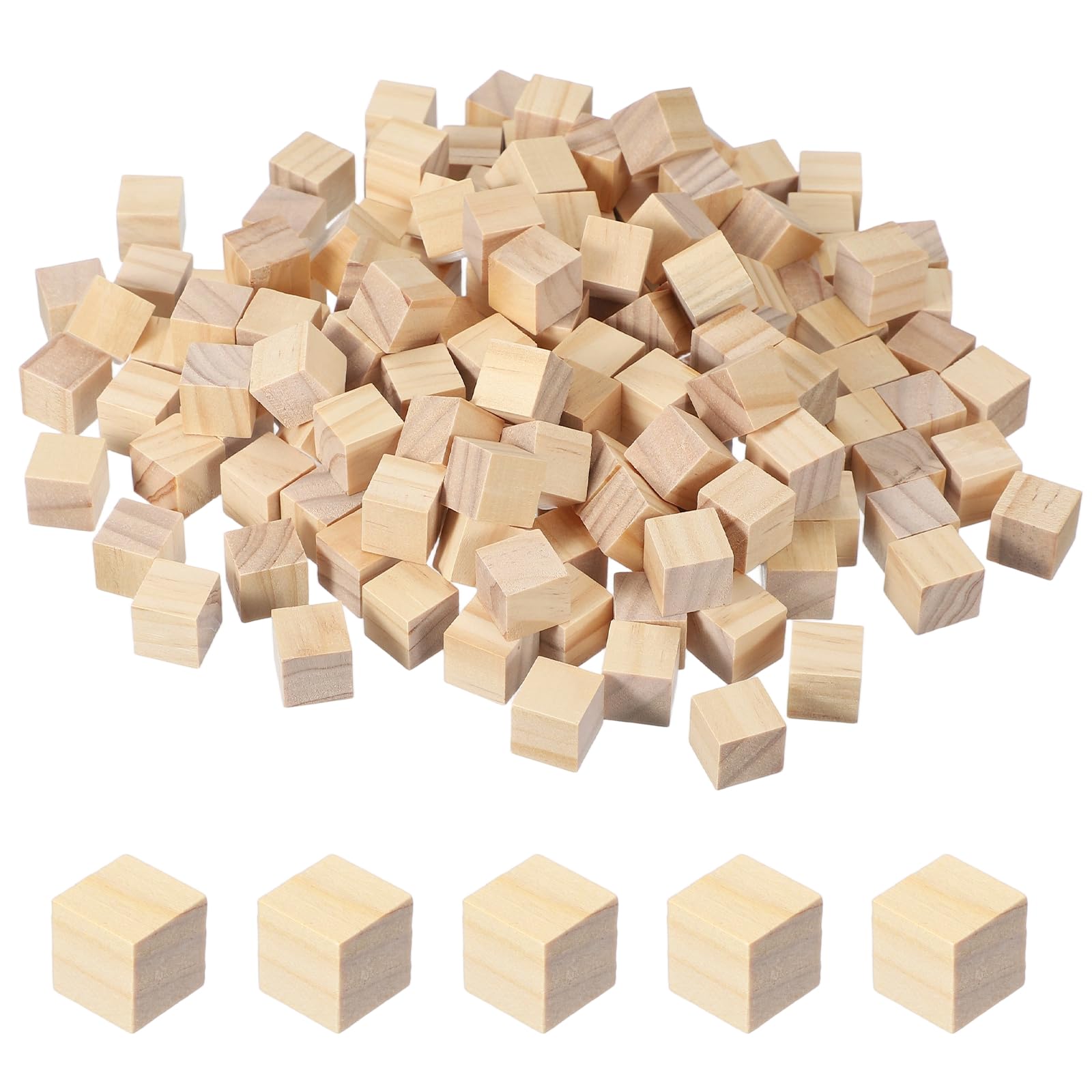Blocs de bois naturel carré 1,5 cm pour loisirs créatifs et art