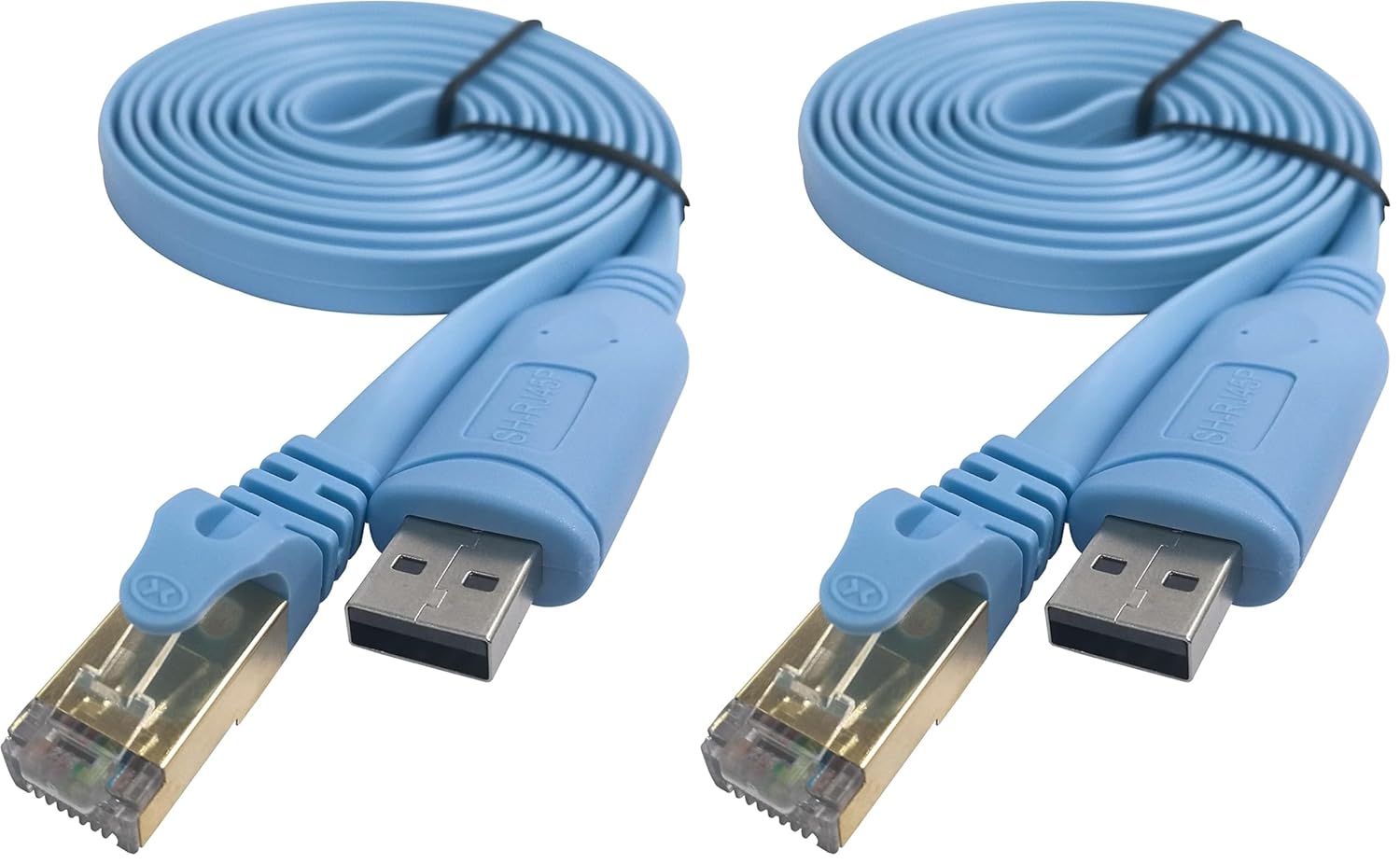 DSD TECH SH-RJ45P USB to Console Cable with PL2303GT chip for Routers Switches 1.8M/5.9FT (Pack of 2)
