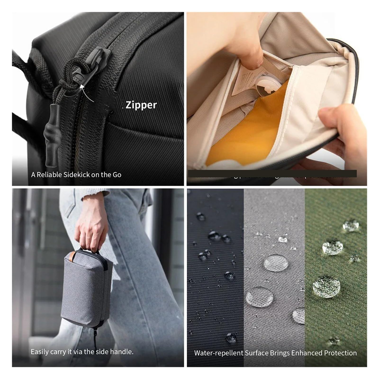 Bolsa De Moto Tech-Bolsa Organizadora Bolsa Impermeable para Electrónica Pequeña para Cables Baterías De Teléfono Bolsas de Viaje para Motos(L Green)