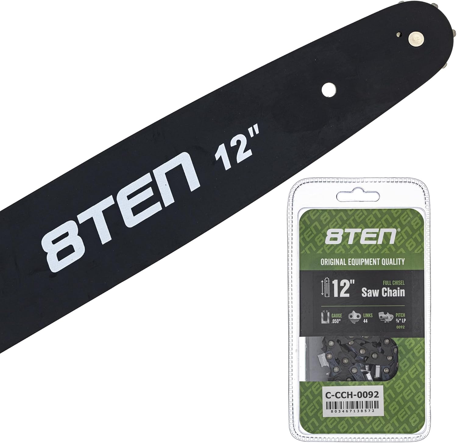 8TEN 12" Chainsaw Guide Bar & Chain .050 3/8LP 44DL for Stihl MS170 070 Carlton GB Silver Streak 30050004805 63PM344E