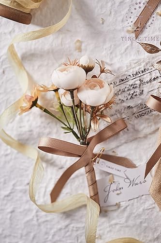 Miniatura 4 de TINGE TIME Boutonniere para boda de hombre, juego de 10, decoración de novio para ceremonia de boda, aniversario, cena formal, regreso a casa y