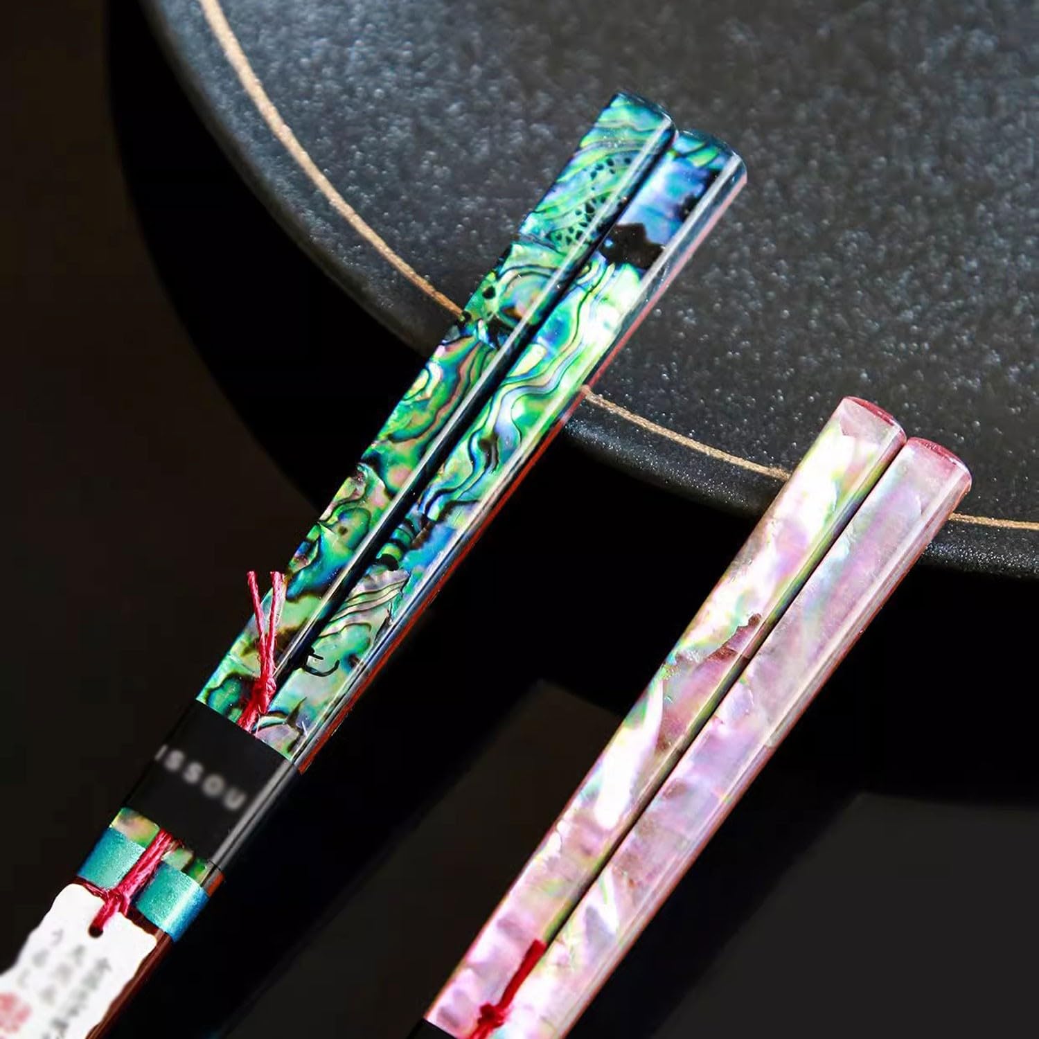 BBAUER baguettes chinoises Acier inoxydable ChopstickBaguettes japonaises pointues antidérapantes, cadeau fait main pour les couples(Color:B,Size:21cm)