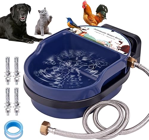 Miniatura 9 de Dispensador automático de agua para perros montado en la pared e independiente, alimentador automático de agua para perros con manguera