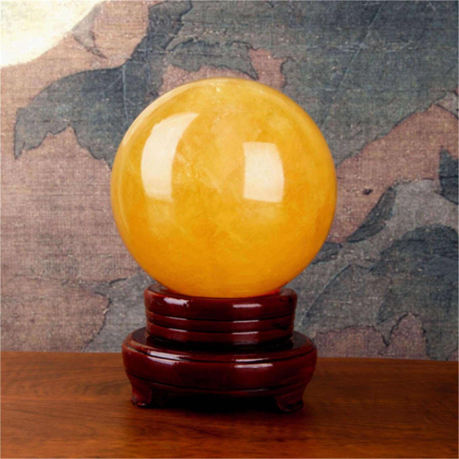 Boule Cristal Boule De Calcite Naturelle, Ornements, Statue Sphère en Pierre Polie, Souvenirs Décoration for La Maison Décoration Maison(10cm)