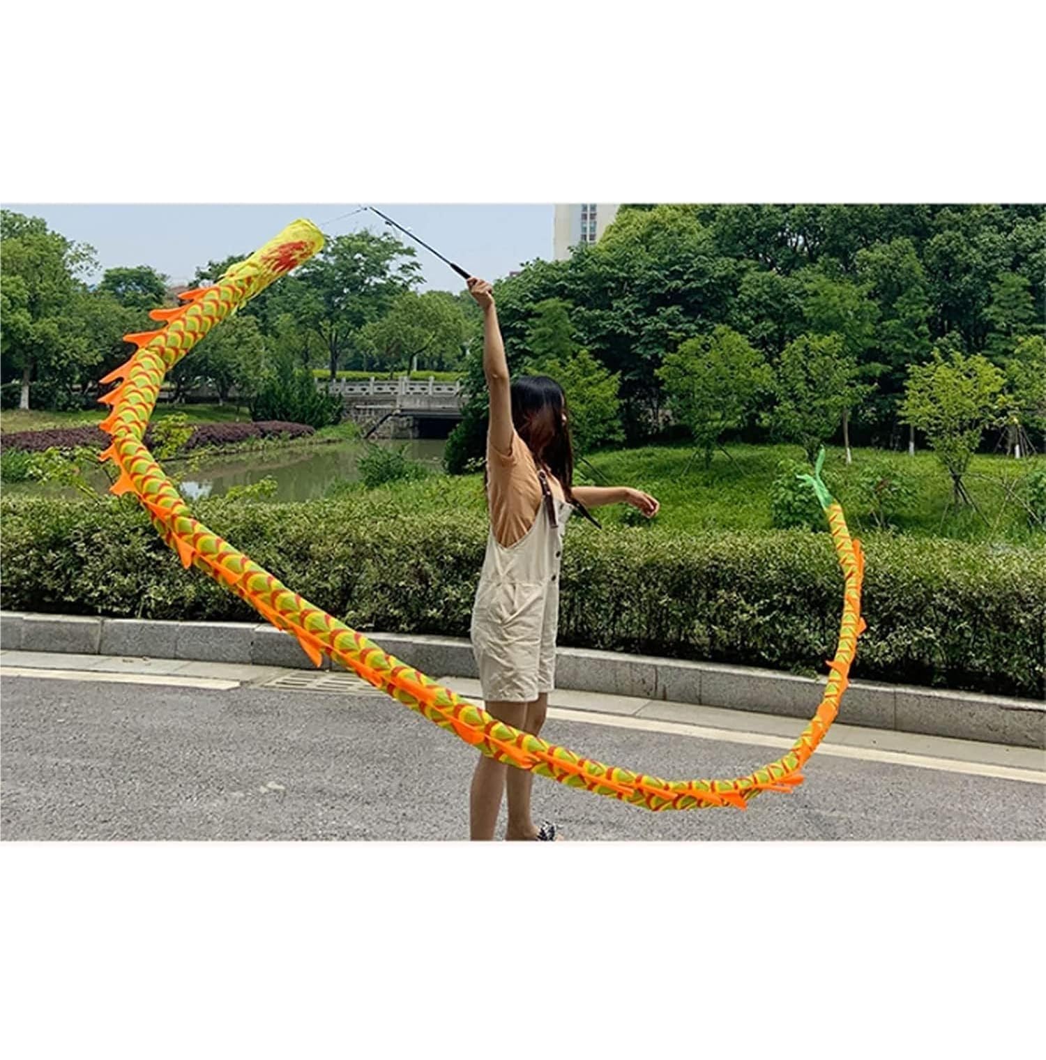 Drago Cinese per Feste Drago 3D del Nastro di Colore Seta per Lo Streamer Danza Fitness All'aperto Feste Cinesi in Italia(1.3m)