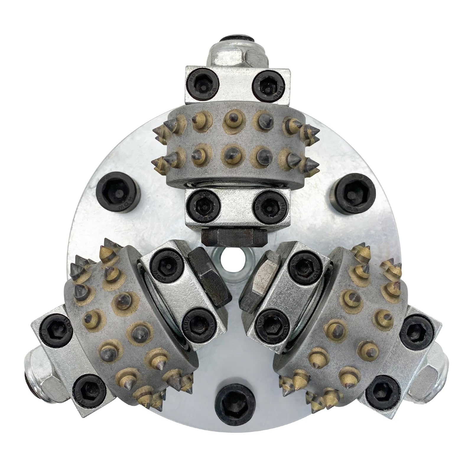 Soywim One Color Seam Setter, 5 Inch Bush Hammer Disc For Stone Granite Concrete 30 Pins 3 Rollers Grinding Wheel(M14 Europe Thread)