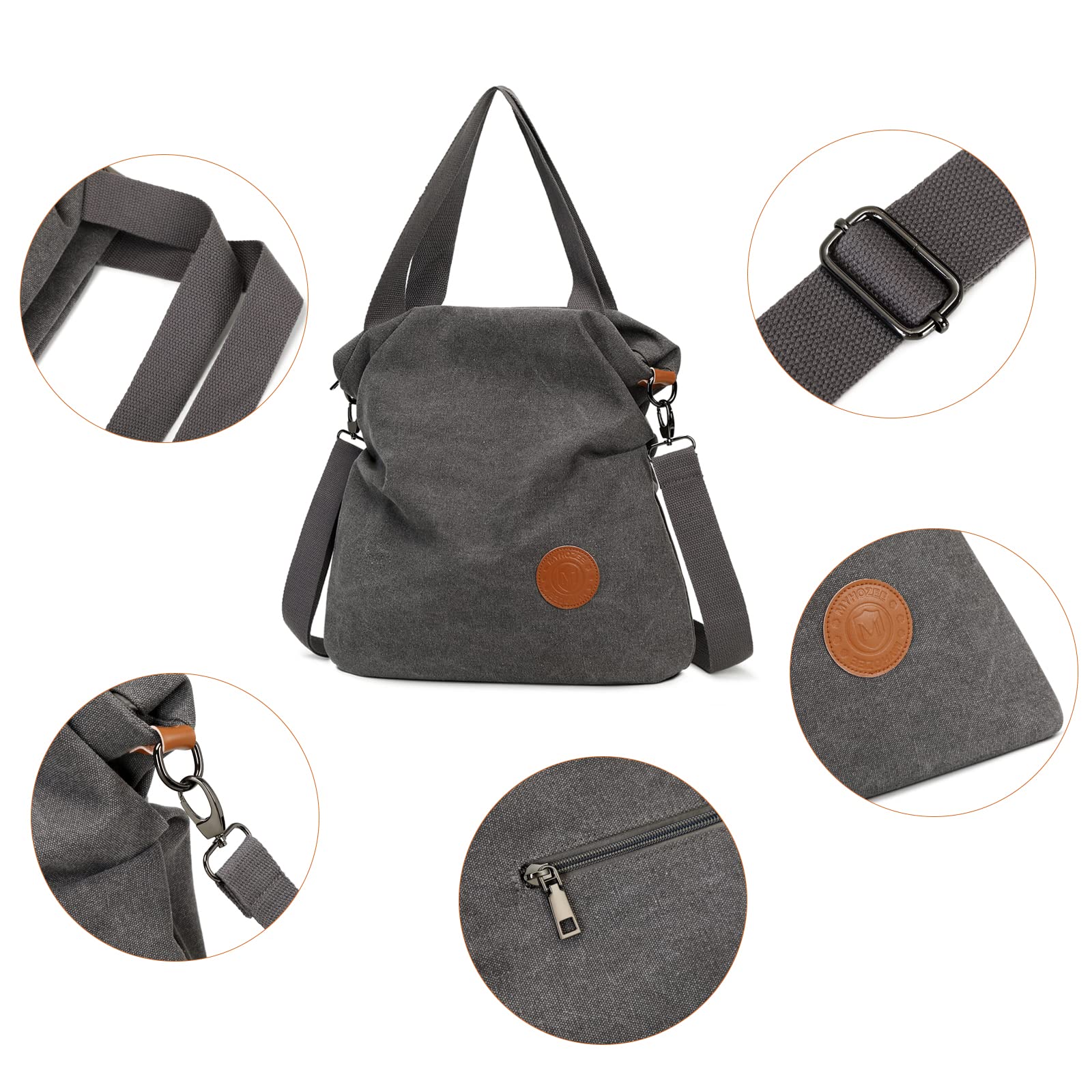 Myhozee Borsa Donna Tracolla,Borse Mano Donna Borse a Spalla in Tela Borsetta Vintage Shopper Messenger Bag Multifunzione per Shopping Scuola Viaggio