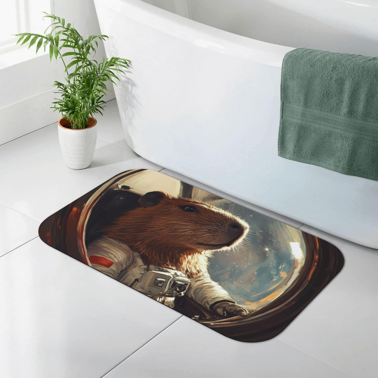 Tapis de bain en diatomée Capybara pour une routine matinale douce
