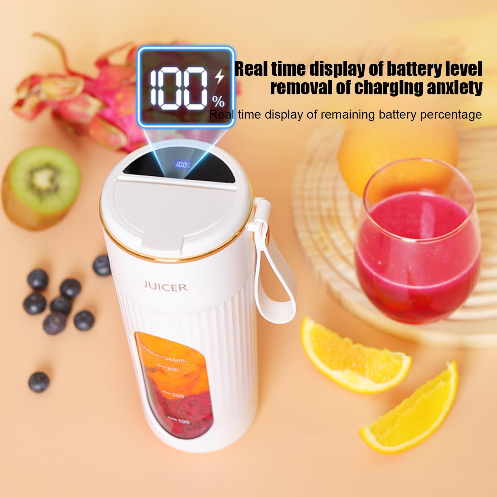 Frullatore Personale Ricaricabile 340ml Portatile Spremiagrumi