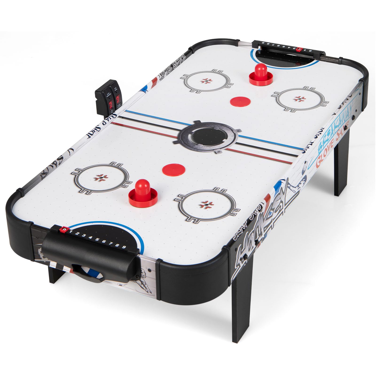COSTWAY Airhockeytafel met digitaal led-display, Air Hockey speeltafel