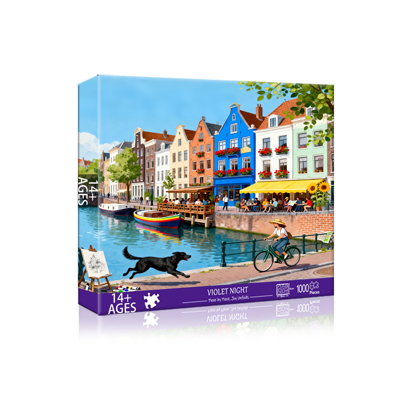 Reofrey Puzzles for Adults 1000 Pieces -CANAL COLORS, Challenging Impossible Jigsaw Puzzles, Classic Puzzle for Fun Family Game & Unique Home Decor (21.7 x 19.3 inch/55x49cm) Idea
