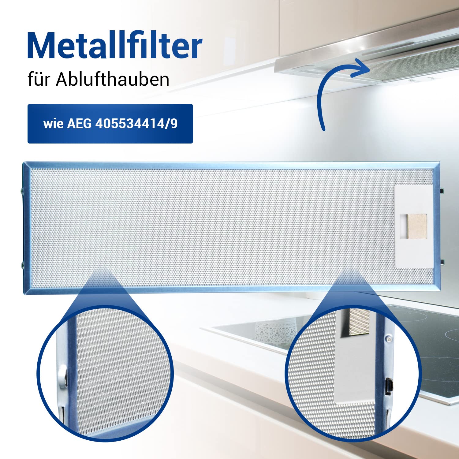 VIOKS 2x Fettfilter Dunstabzugshaube Ersatz für AEG Filter 405534414/9