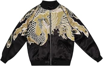 Silk Phoenix Embroidery Men's Double-sided Jacket