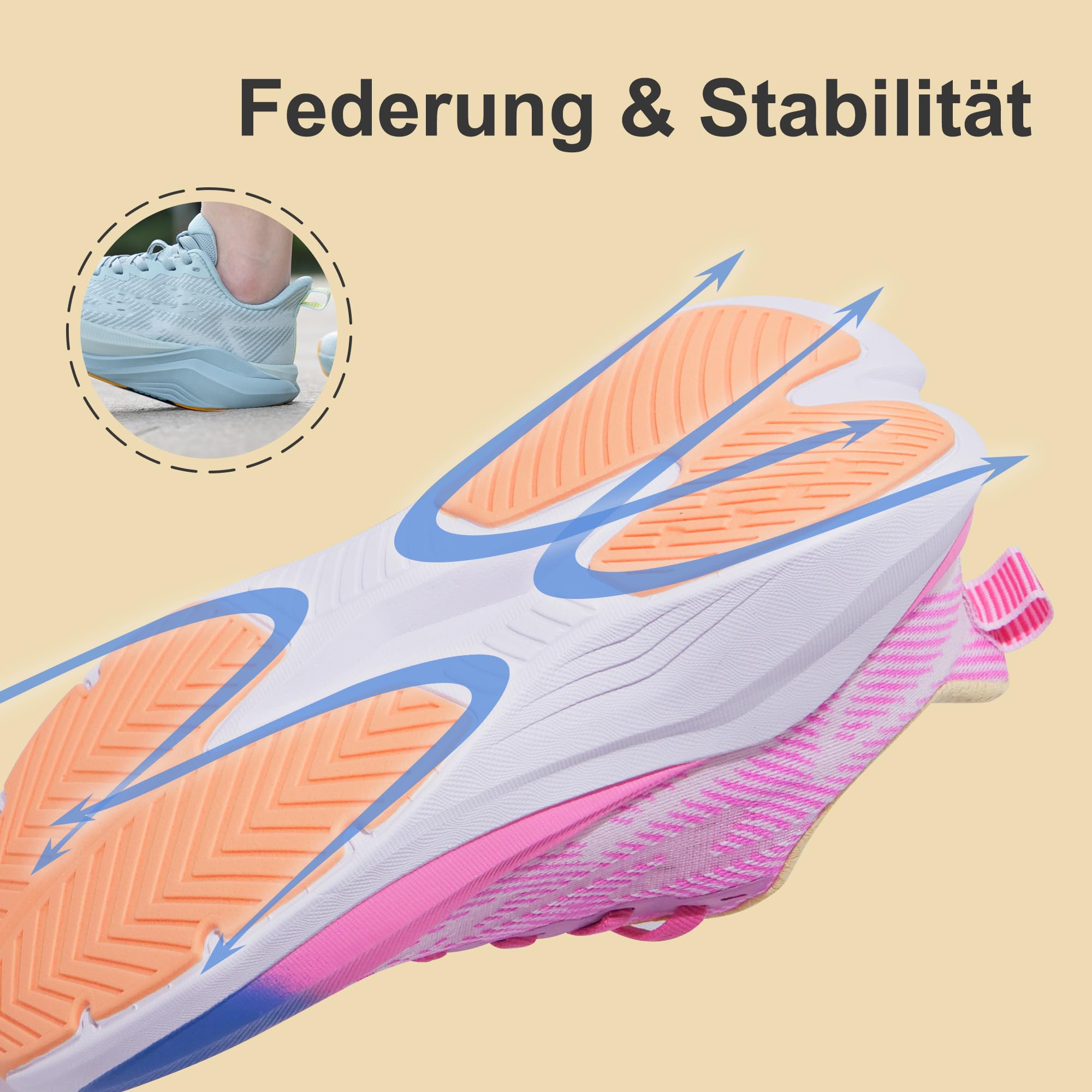 Hawkwell Cloud Zero Active Cushion für Damen, atmungsaktiv, für Tennis, Walking, modische Sneakers, Fitnessstudio, Workout, Pflegeschuhe
