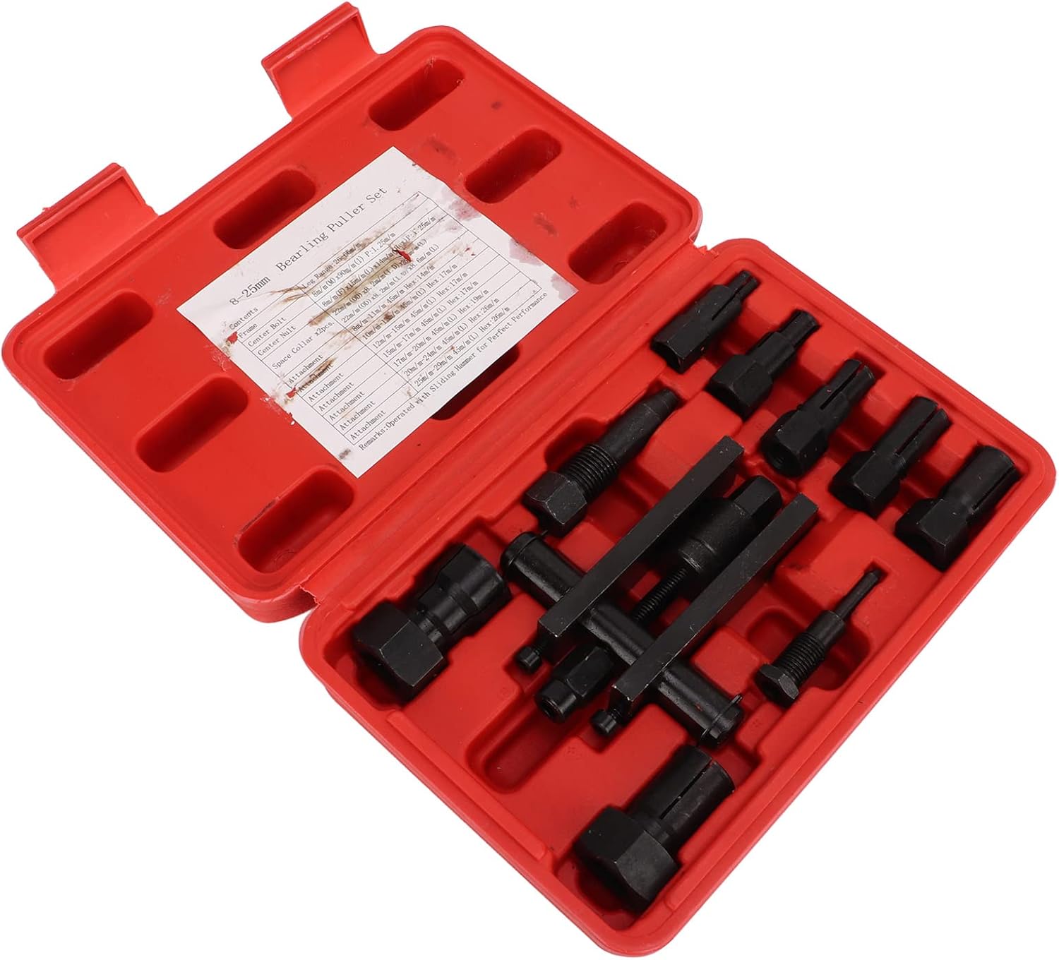 Estink Motorcycle Bearing Puller, 10Pcs Metal Universal Motorcycle Internal Bearing Puller Practical Robust Excellent Texture Motorcycle Bearing Removal Tool Set with Storage Case