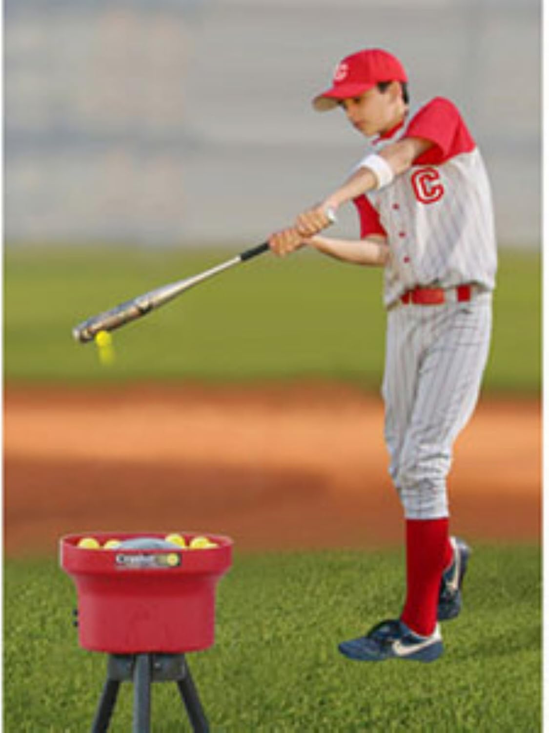 HEATER SPORTS Crusher Curveball Small Ball Baseball and Softball Pitching Machine With 1 Dozen Small Golf Ball Sized Balls Included : Sports & Outdoors