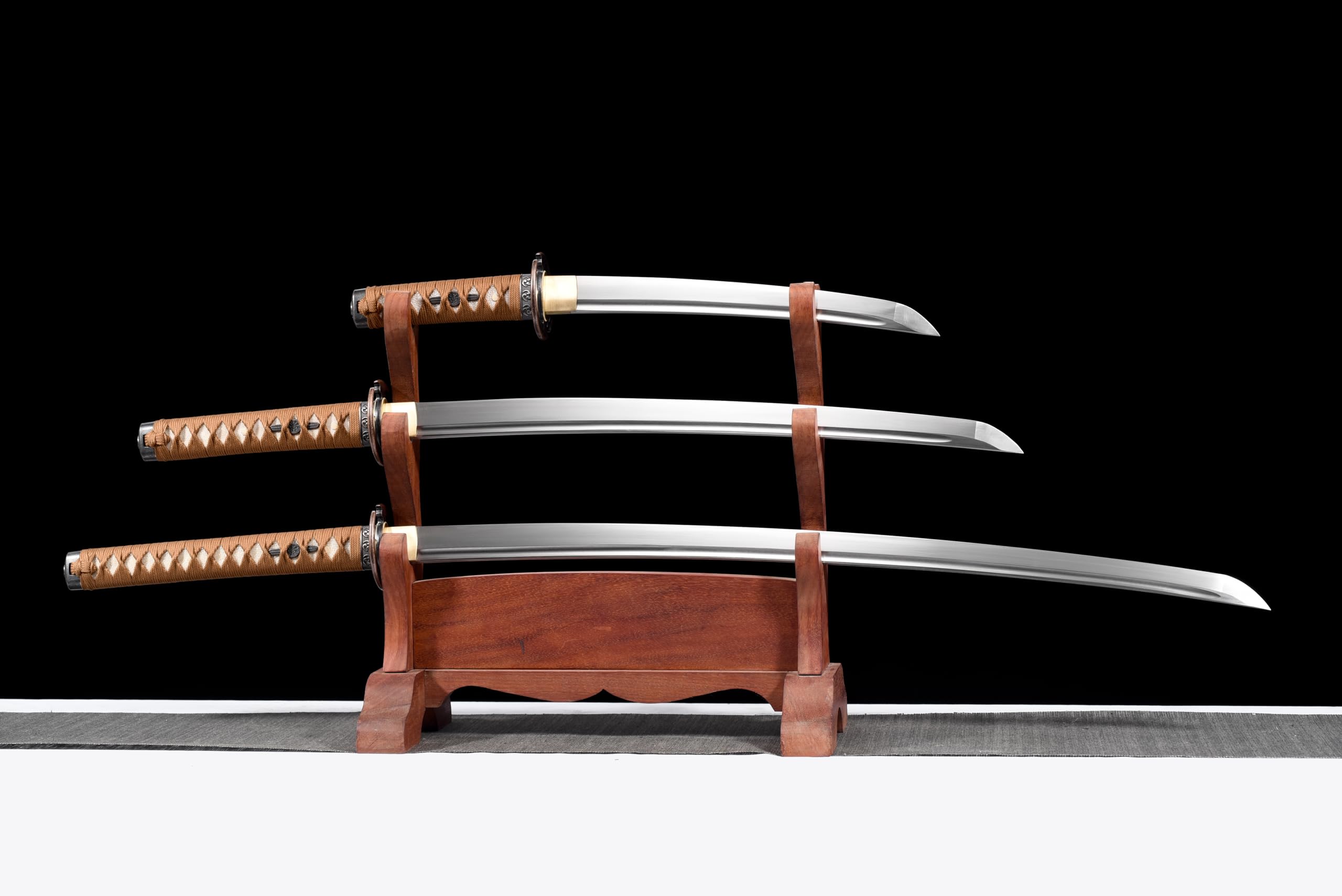 Hand Forge High Carbon Steel Blade Japanese Sword Set Katana Wakizashi and Tanto