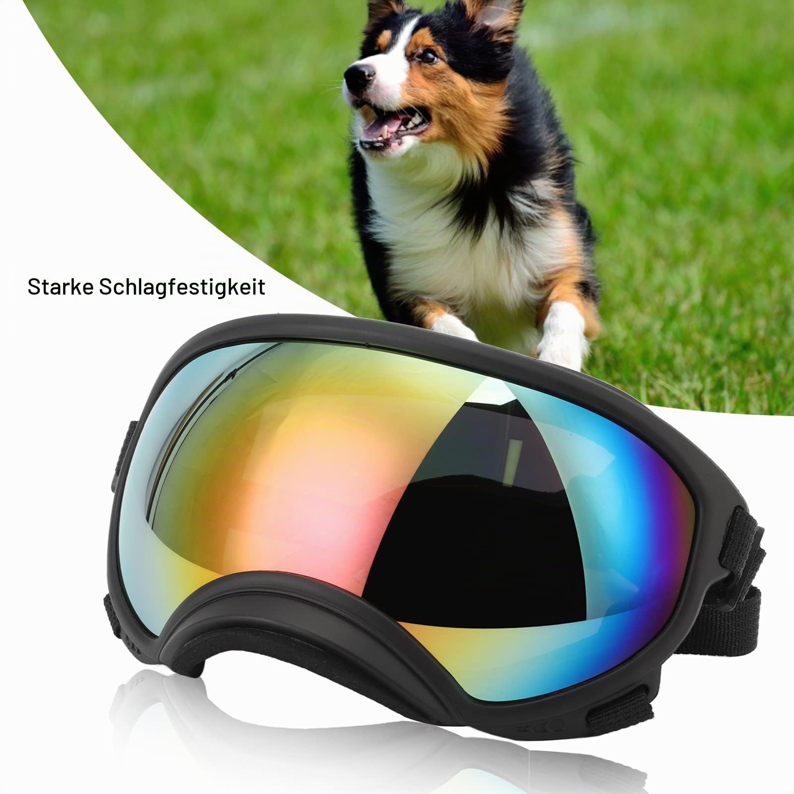 Hunde Sonnenbrille - PC und TPU Mit Elastischem Rahmen Hundebrille für Hunde