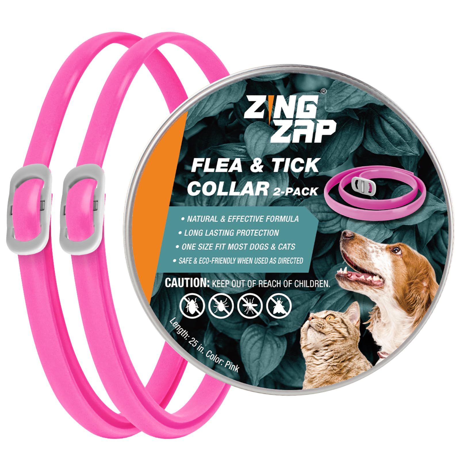 ZingZap Flea and Tick Collar 2-Pack Pink